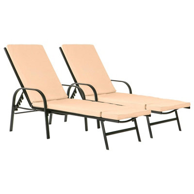 Harbour Housewares - Sussex Sun Lounger Cushions - Beige - Pack of 2