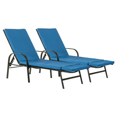Harbour Housewares - Sussex Sun Lounger Cushions - Navy - Pack of 2