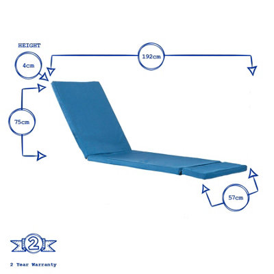 Harbour Housewares - Sussex Sun Lounger Cushions - Navy - Pack of 2 - 4