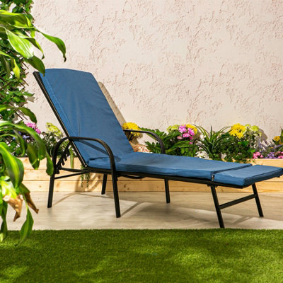 Harbour Housewares - Sussex Sun Lounger Cushions - Navy - Pack of 2 - 5