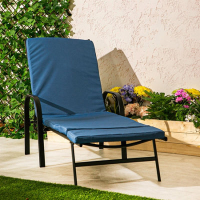 Harbour Housewares - Sussex Sun Lounger Cushions - Navy - Pack of 2 - 6