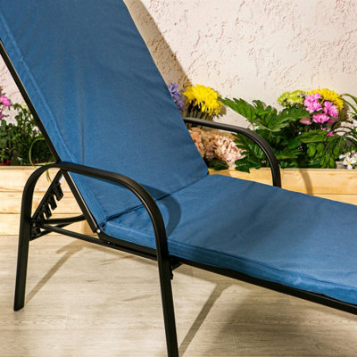 Harbour Housewares - Sussex Sun Lounger Cushions - Navy - Pack of 2 - 7