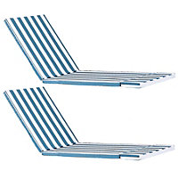Harbour Housewares - Sussex Sun Lounger Cushions - Navy Stripe - Pack of 2