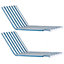 Harbour Housewares - Sussex Sun Lounger Cushions - Navy Stripe - Pack of 2