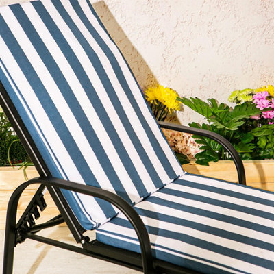 Harbour Housewares - Sussex Sun Lounger Cushions - Navy Stripe - Pack of 2 - 7