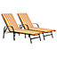 Harbour Housewares - Sussex Sun Lounger Cushions - Terracotta Stripe - Pack of 2