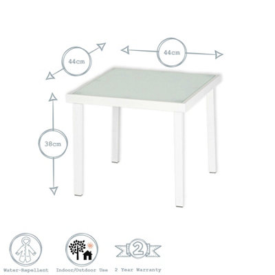 Harbour Housewares - Sussex Sun Loungers and Table Set - 2 Garden Adjustable Loungers with 1 Side Table - Modern Design - White - 7