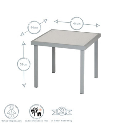 Harbour Housewares - Sussex Sun Loungers and Table Set - 2 Garden Adjustable Loungers with 2 Side Table - Modern Design - Grey - 7