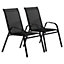 Harbour Housewares - Texteline Canvas Garden Chairs - Black - Pack of 4