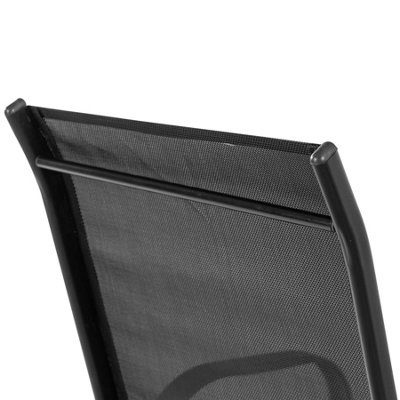 Harbour Housewares - Texteline Canvas Garden Chairs - Black - Pack of 4 - 4