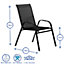 Harbour Housewares - Texteline Canvas Garden Chairs - Black - Pack of 6