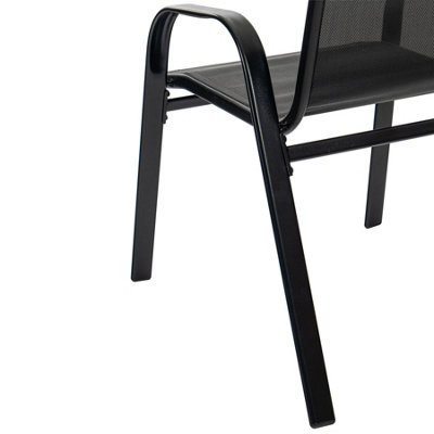 Harbour Housewares - Texteline Canvas Garden Chairs - Black - Pack of 6 - 4