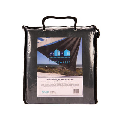 Harbour Housewares - Triangle Shade Sail - 3.6m - Black - 4