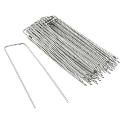 Harbour Housewares U-Shaped Weed Control Membrane Pegs - 6" (150mm) - Pack of 150