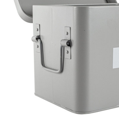 Harbour Housewares - Vintage Metal First Aid Box - 23cm - Grey - 5