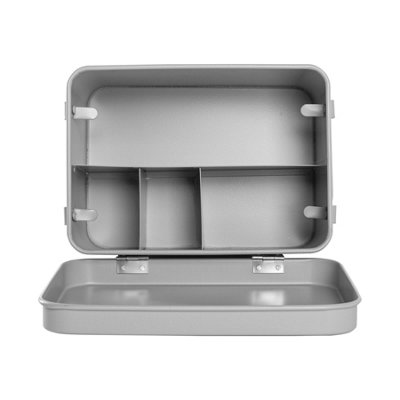 Harbour Housewares - Vintage Metal First Aid Box - 23cm - Grey - 6