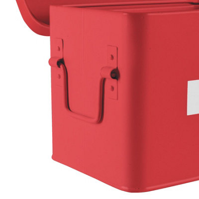 Harbour Housewares - Vintage Metal First Aid Box - 23cm - Red - 5