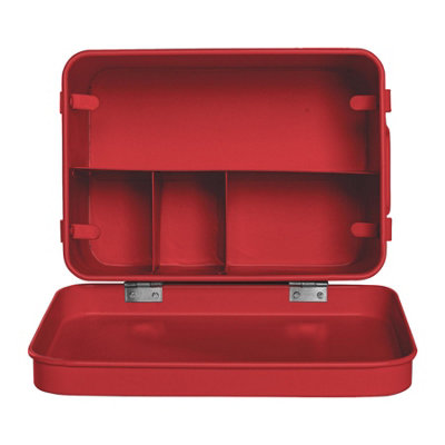 Harbour Housewares - Vintage Metal First Aid Box - 23cm - Red - 6