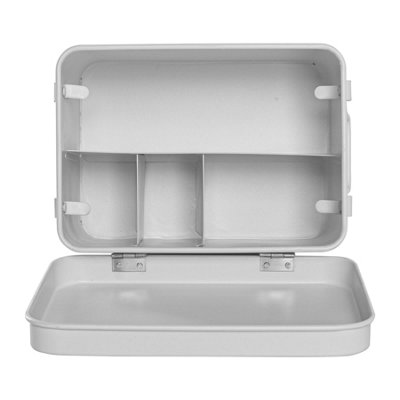 Harbour Housewares - Vintage Metal First Aid Box - 23cm - White - 6