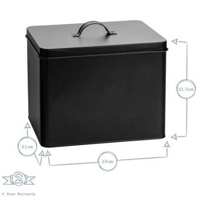 Harbour Housewares - Vintage Metal First Aid Box - 29cm - Black - 3