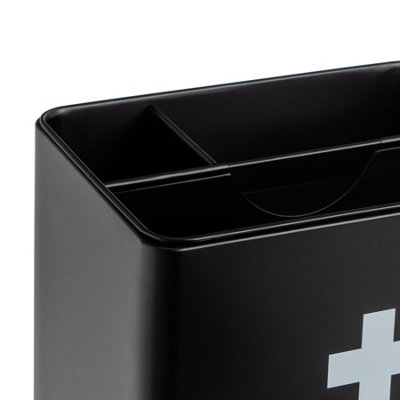 Harbour Housewares - Vintage Metal First Aid Box - 29cm - Black - 4