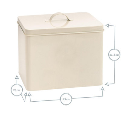 Harbour Housewares - Vintage Metal First Aid Box - 29cm - Cream - 3