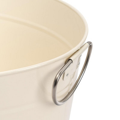 Harbour Housewares - Vintage Metal Large Drinks Bucket - Cream - 4
