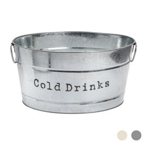 Harbour Housewares - Vintage Metal Large Drinks Bucket - Silver