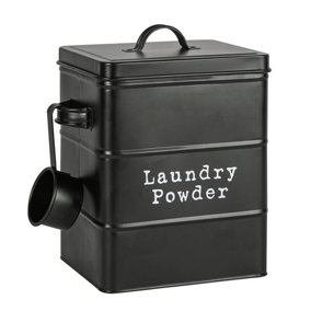 Harbour Housewares - Vintage Metal Laundry Powder Canister - Black