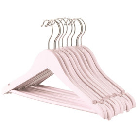 Harbour Housewares Wooden Children's Hangers - Light Pink - Pack of 10