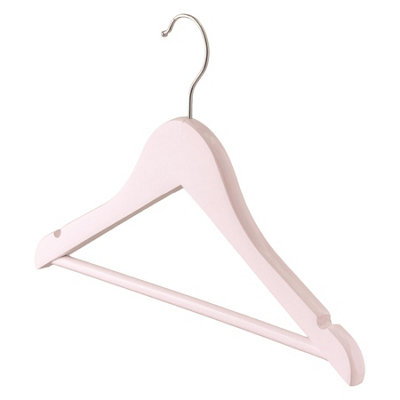 Harbour Housewares Wooden Children's Hangers - Light Pink - Pack of 10 - 4