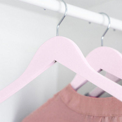 Harbour Housewares Wooden Children's Hangers - Light Pink - Pack of 10 - 6