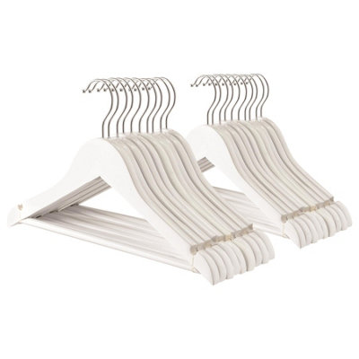 Harbour Housewares Wooden Children's Hangers - White - Pack of 20