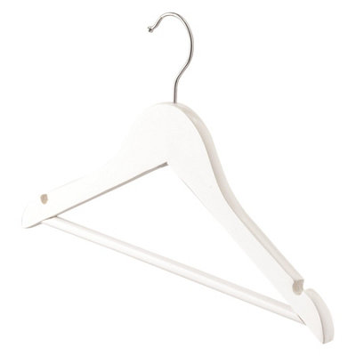 Harbour Housewares Wooden Children's Hangers - White - Pack of 20 - 4
