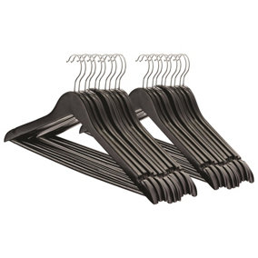  Super Heavy-Duty 17 inch Wide Black Plastic Adult Shirt Hangers  with Swivel Hook and Notched Shoulders (Quantity 100) (Black, 100) : Home &  Kitchen