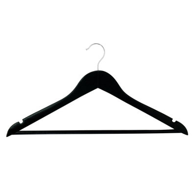 Harbour Housewares Wooden Coat Hangers - Black - Pack of 20 - 4