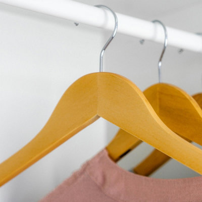 Harbour Housewares Wooden Coat Hangers - Brown - Pack of 10 - 5