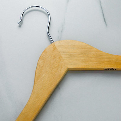 Harbour Housewares Wooden Coat Hangers - Brown - Pack of 20 - 7