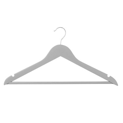 Harbour Housewares Wooden Coat Hangers - Grey - Pack of 20 - 4