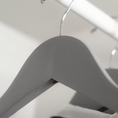Harbour Housewares Wooden Coat Hangers - Grey - Pack of 20 - 6