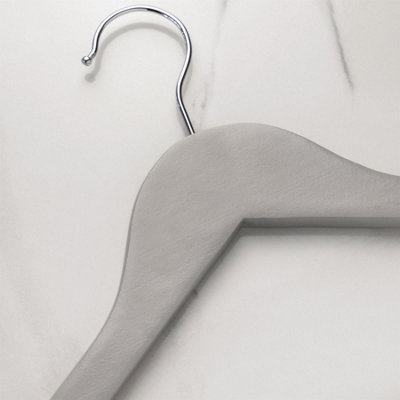 Harbour Housewares Wooden Coat Hangers - Grey - Pack of 20 - 7