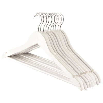 Harbour Housewares Wooden Coat Hangers - White - Pack of 10