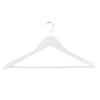 Harbour Housewares Wooden Coat Hangers - White - Pack of 10 - 4