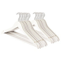 Harbour Housewares Wooden Coat Hangers - White - Pack of 20