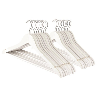 Harbour Housewares Wooden Coat Hangers White Pack of 20 DIY at B Q