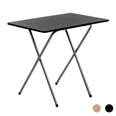 Harbour Housewares - Wooden Folding Desk - 80cm - Black/Silver