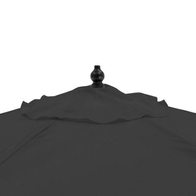 Harbour Housewares - Wooden Garden Parasol - 2.7m - Black - 7