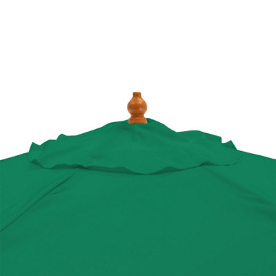 Harbour Housewares - Wooden Garden Parasol - 2.7m - Green - 7