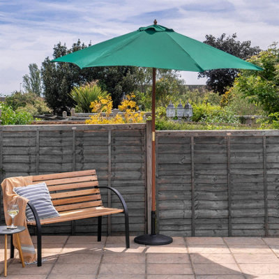 Harbour Housewares - Wooden Garden Parasol - 2.7m - Green - 4