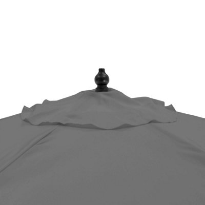 Harbour Housewares - Wooden Garden Parasol - 2.7m - Grey - 7
